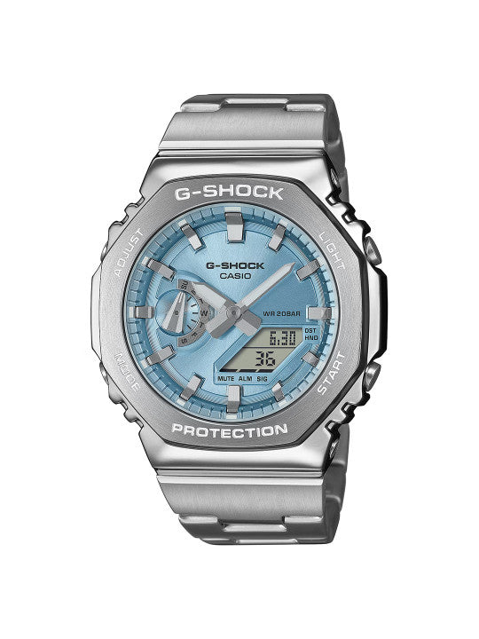 G-Shock GM-2110D-2ADR Metal Watch | Silver Body & Bracelet | Unisex