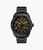 Fossil Bronson Automatic Skeleton Watch for Men Black Dial Stainless Steel 45mm