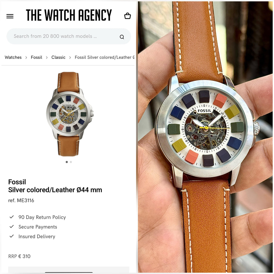 Fossil Grant Automatic Watch for Men | Multicolour Skeleton Dial | 44mm