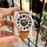 Fossil Grant Automatic Watch for Men | Multicolour Skeleton Dial | 44mm