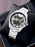 Armani Exchange Dress Automatic Watch for Men | Skeleton Dial | 43mm