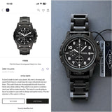 Fossil Dean Chronograph Watch for Men | FS4721 | Black Stainless Steel | 42mm