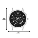 Emporio Armani Renato AR2453 Chronograph Watch for Men Black Dial Stainless Steel
