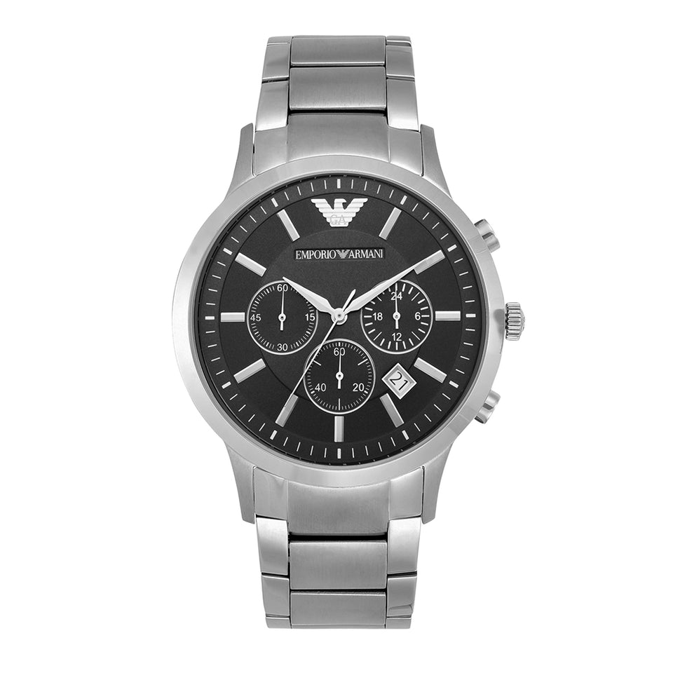 Emporio Armani Renato AR2453 Chronograph Watch for Men Black Dial Stainless Steel