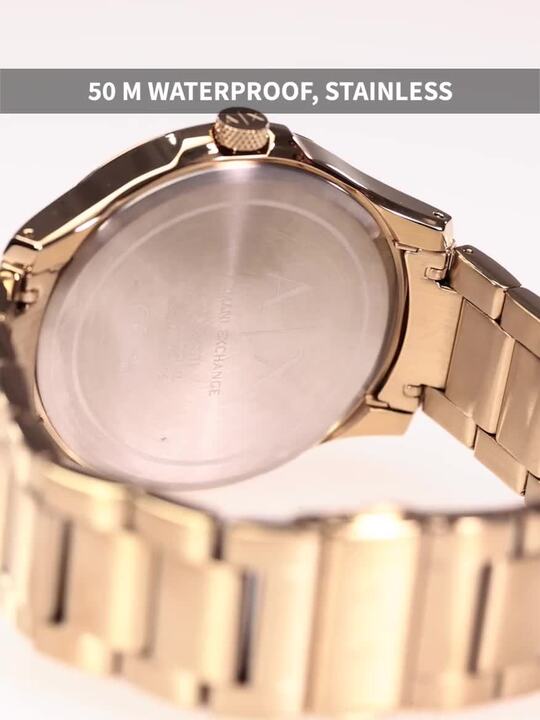 Armani Exchange Modern Chronograph Watch for Men | Gold Strap | AX2461 | 43mm