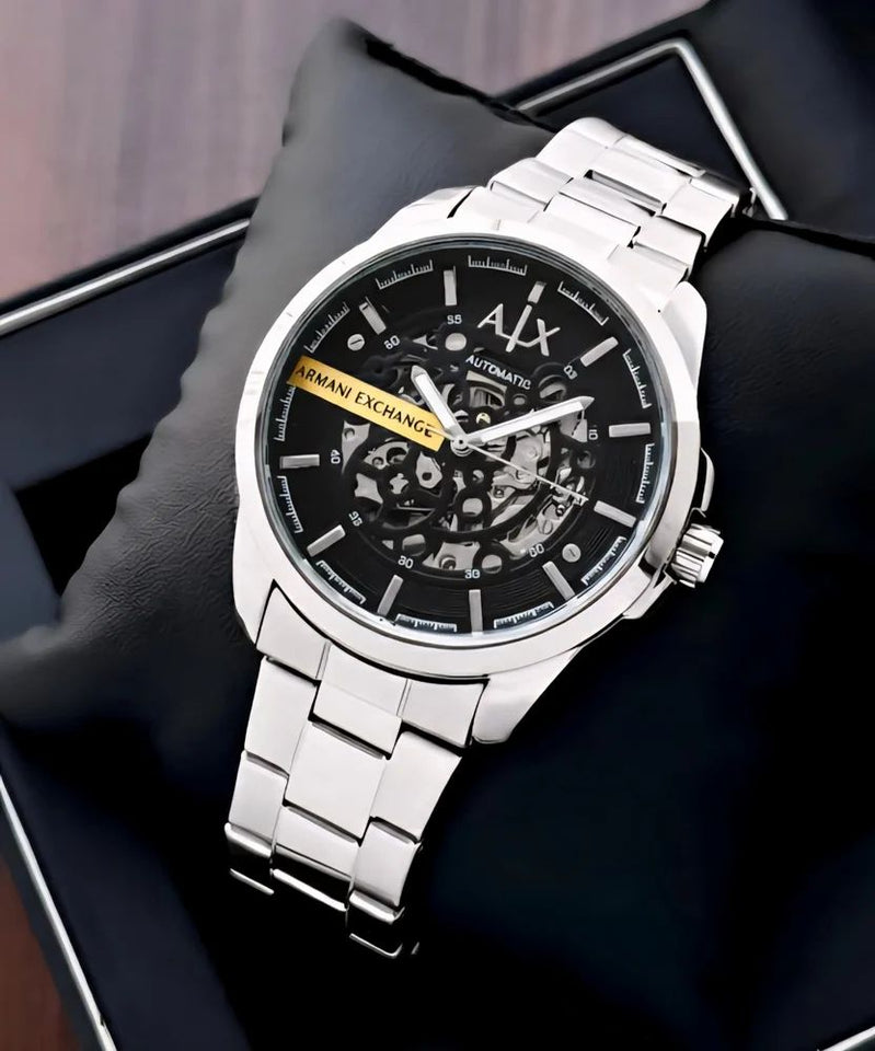 Armani Exchange Hampton Automatic Watch for Men | Skeleton Dial | 43mm