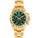 Rolex Daytona Automatic Watch for Men | Green Dial | Full Gold Finish