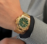 Rolex Daytona Automatic Watch for Men | Green Dial | Full Gold Finish