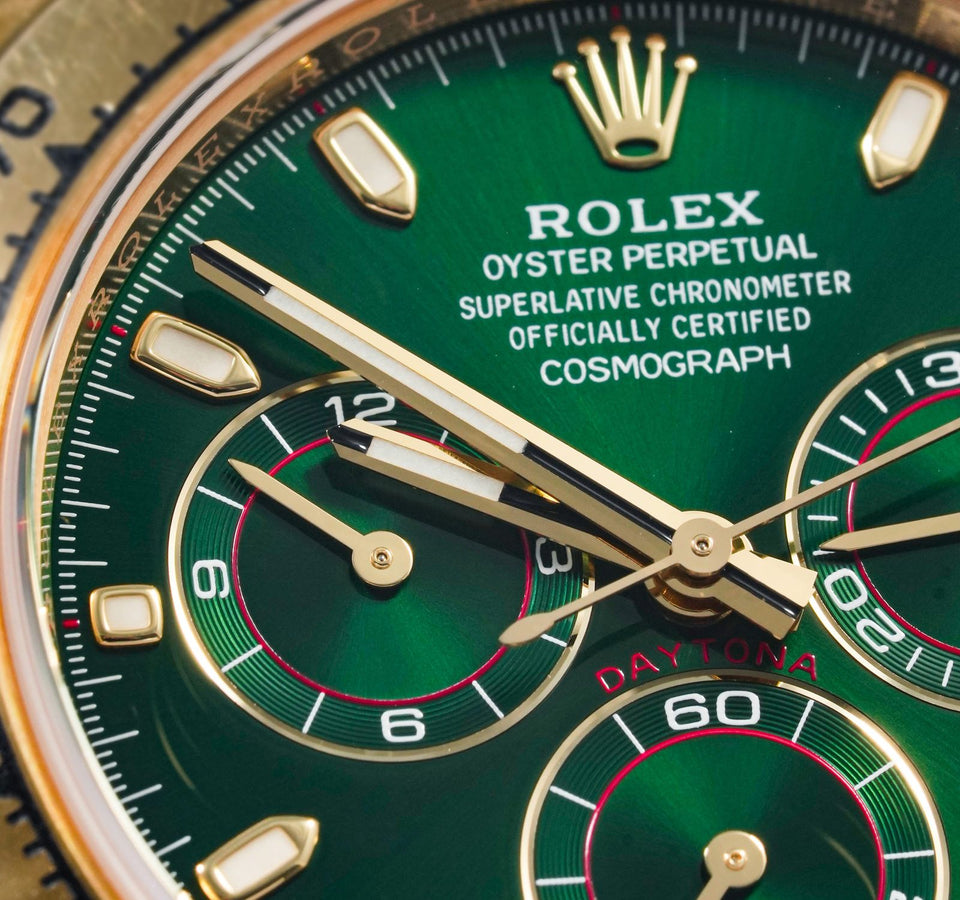 Rolex Daytona Automatic Watch for Men | Green Dial | Full Gold Finish